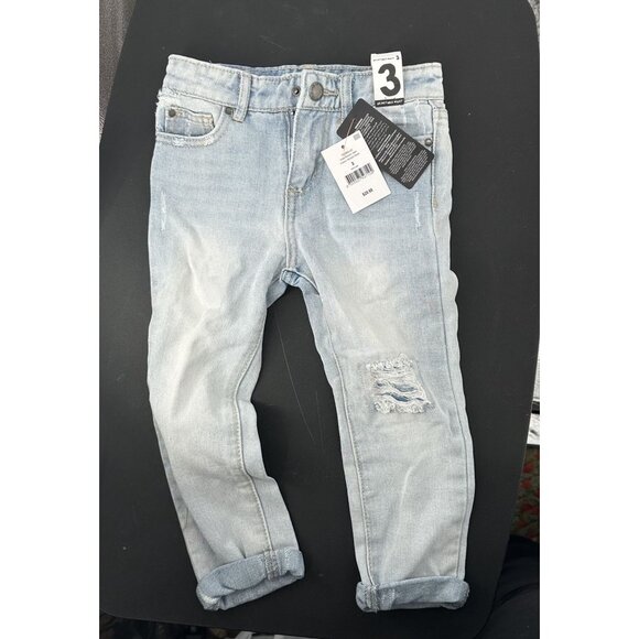 Cotton On Toddler Size 3 Adjustable Waist Distressed‎ Jeans Girls NWT - Picture 1 of 8